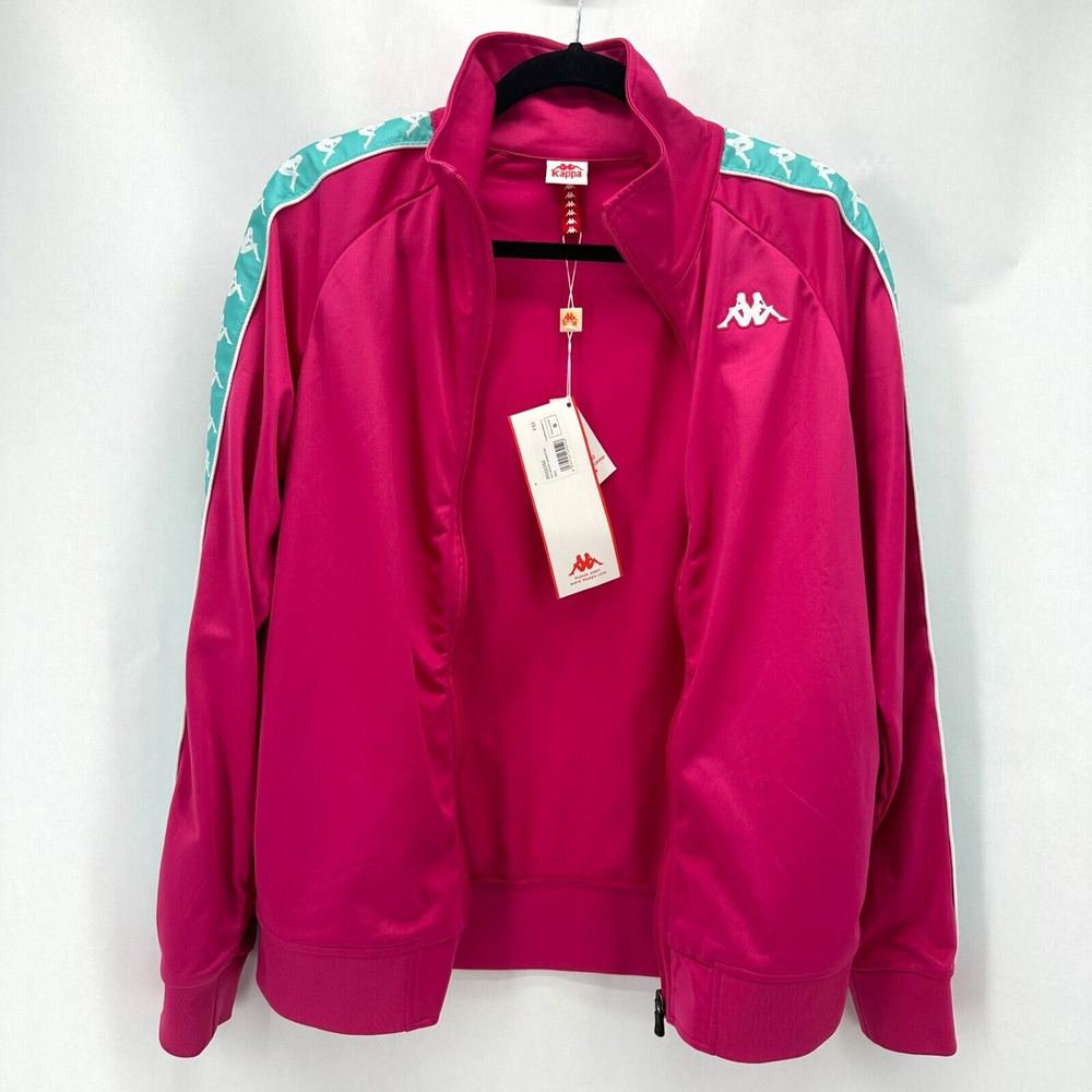 Kappa Banda Anniston Track Jacket Mens S Fushcia Pink Teal Athleisure Bloke NWT - Picture 7 of 12